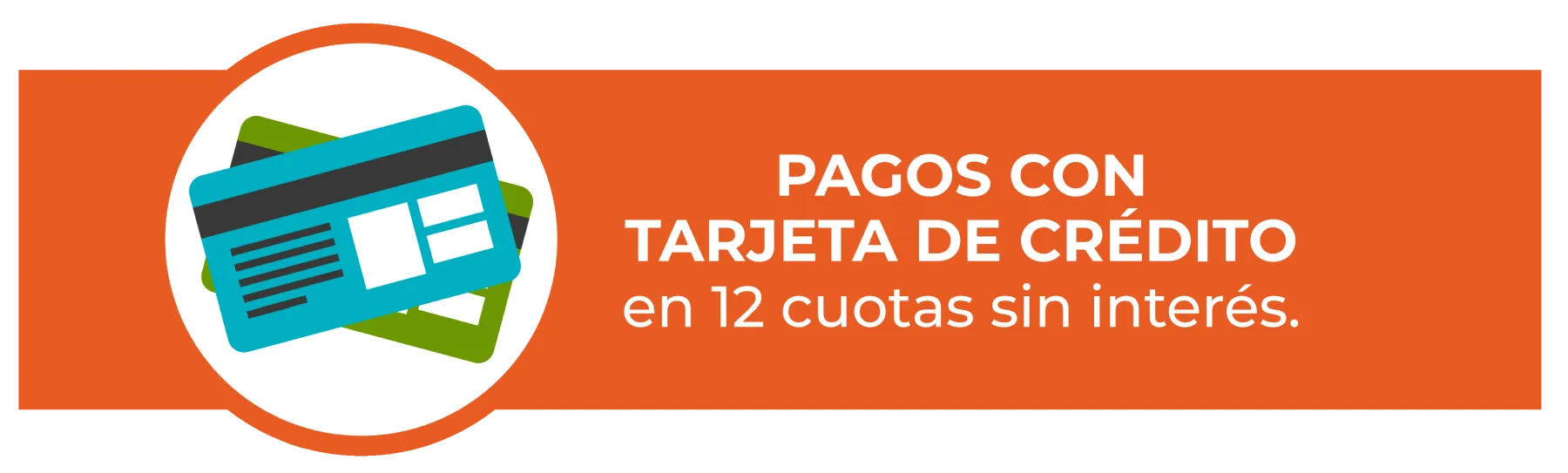 Pagos con tarjeta de crédito en 12 cuotas sin interés